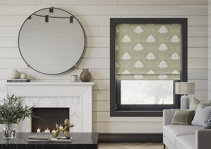 William Morris At Home Marigold Tree Embroidery, Nettle - Roman Blind - Image 3